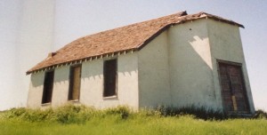 The Catholic church building where I was baptized as an infant, later used as a granary. 